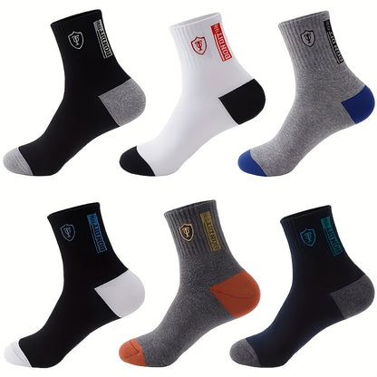 6 Pairs Men'S Thermal Crew Socks - 100%, Knit Fabric, Solid Color, Hand Wash Only - Breathable, Comfortable, Casual Fall/Winter Socks