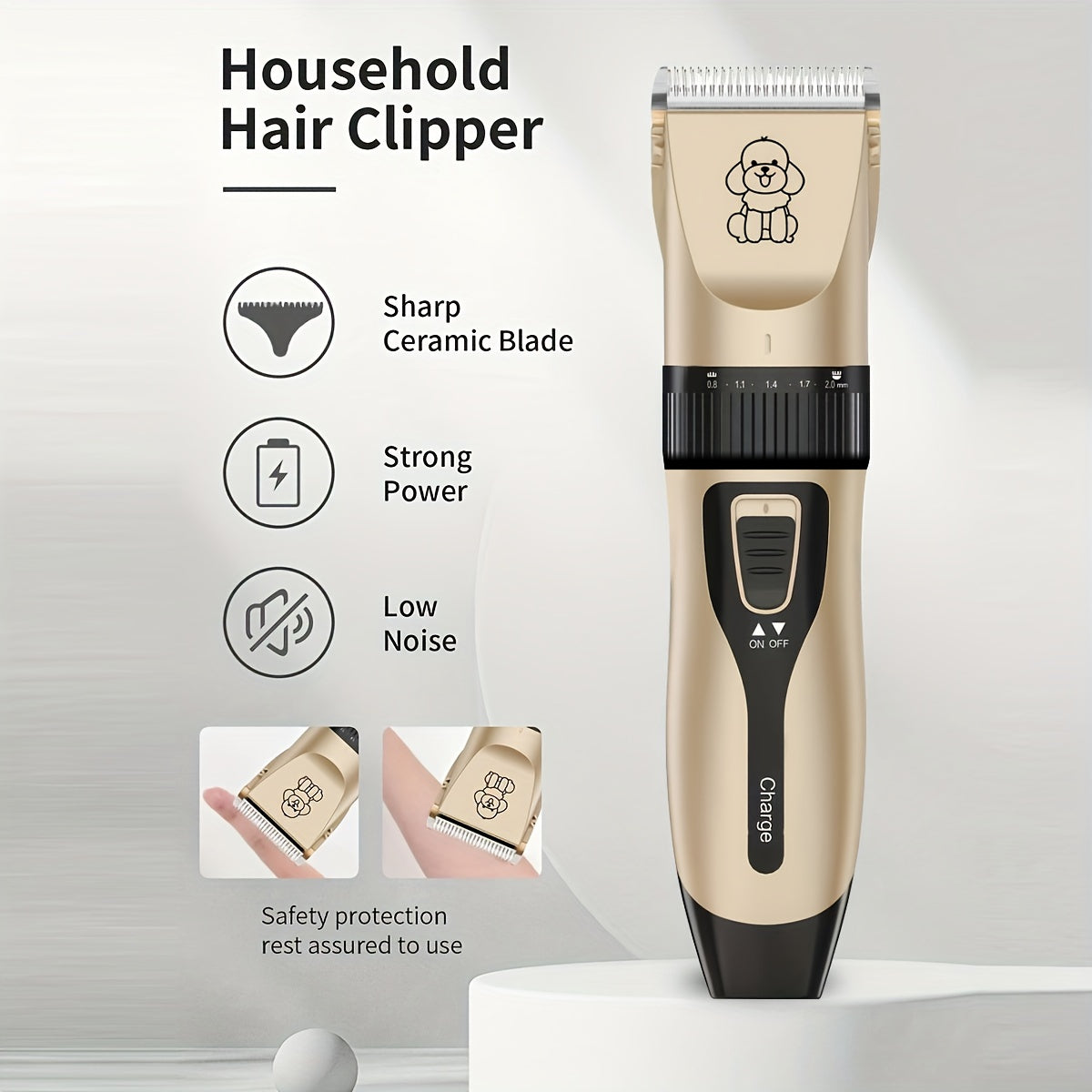 1pc Rechargeable Low-noise Electric Cordless Pet Clipper, Used For Grooming Dog And Cat Hair, Dog Hair Clipper Kit, Suitable For Various Sizes And Lengths Of Pet Hair, Pet Hair Trimmer, Suitable For Cats, Dogs, And Human Hair