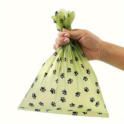 150/300/600pcs Colorful Cartoon Paw Print Dog Poop Bags, Leak-proof Dog Poop Bags Pet Supplies Mixed Color Pack