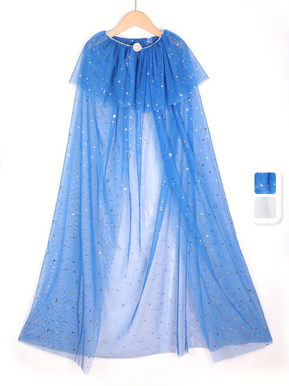 Girls Sequin Shiny Cape, Dreamy Princess Cloak For Dress Up Party Prom Performance Party Gift