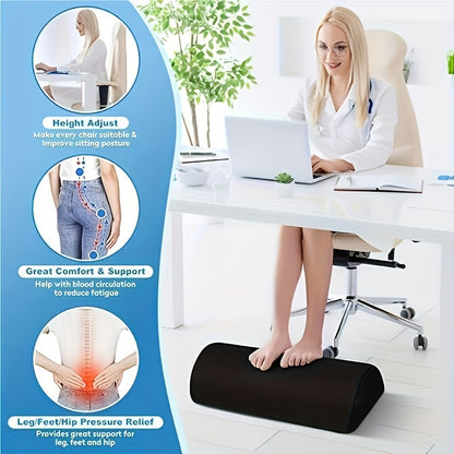 Ergonomic Office Foot Rest - Under Desk Footrest With Washable Cover - Perfect Work From Home Accessory For Maximum Comfort &amp; Support!