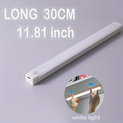 Smart Motion-Activated LED Light Strip - Wireless, Magnetic Mount, USB Rechargeable for Wardrobe, Kitchen, Desk & More