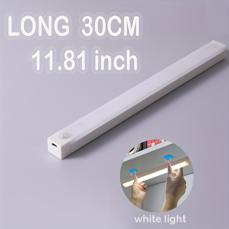 Smart Motion-Activated LED Light Strip - Wireless, Magnetic Mount, USB Rechargeable for Wardrobe, Kitchen, Desk & More