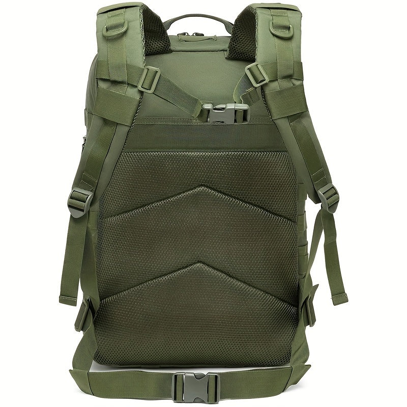45L Tactical Backpack - Water-Resistant Oxford Fabric, Zip Closure, Ideal For Hiking, Trekking & Fishing