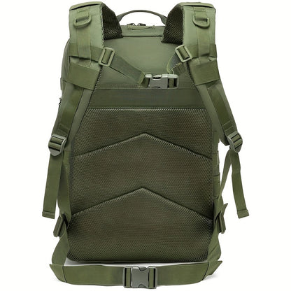 45L Tactical Backpack - Water-Resistant Oxford Fabric, Zip Closure, Ideal For Hiking, Trekking & Fishing
