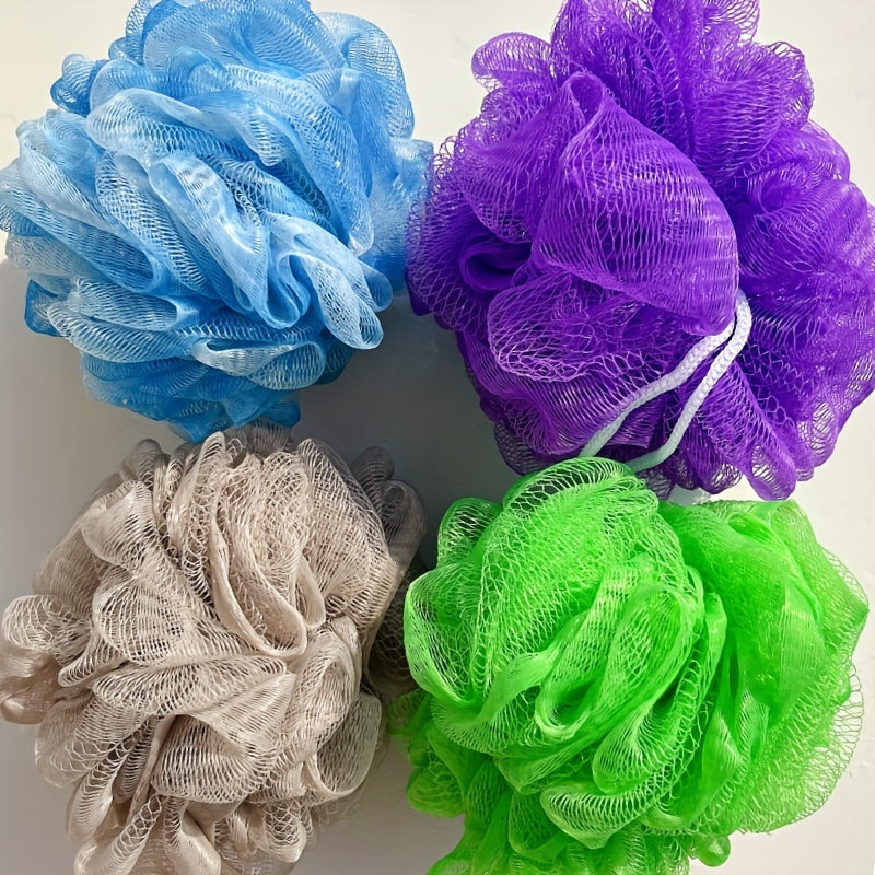 5 esponjas de lufa para ducha, exfoliantes suaves para hombres y mujeres, bolas de malla para baño, espuma abundante, accesorios de baño.