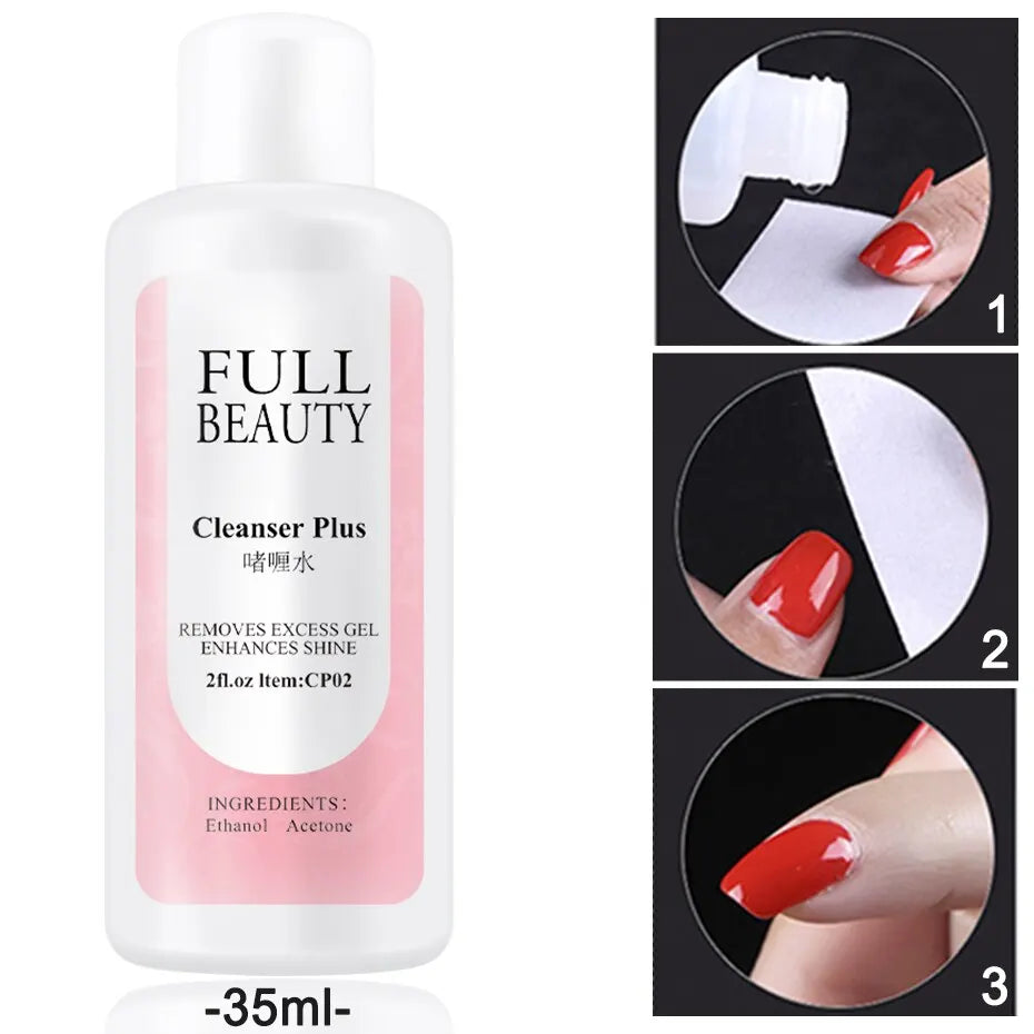 35ml Nail Liquid Slip Solution para Poly Nail Extensão Gel Quick UV Builder Acrílico Gel Polonês Desengordurante Cleanser