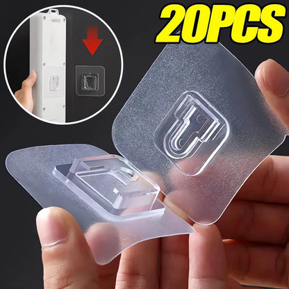 20pcs Strong Adhesive Wall Hooks - Transparent, Easy Install, Multi-Purpose Suction Cup Mount for Kitchen &amp; Bathroom Storage Solutions