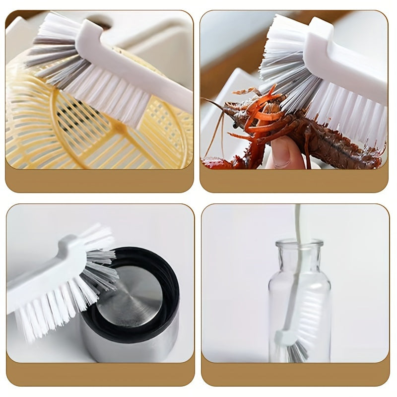 8pcs Multi-Function Cleaning Brush Set - Durable Stainless Steel & Plastic Tools for Kitchen, Bathroom, and Outdoor Use - Includes Stove, Range Hood, Refrigerator Gap, Cup, and Lobster Brushes