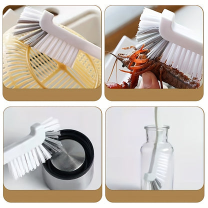 8pcs Multi-Function Cleaning Brush Set - Durable Stainless Steel & Plastic Tools for Kitchen, Bathroom, and Outdoor Use - Includes Stove, Range Hood, Refrigerator Gap, Cup, and Lobster Brushes
