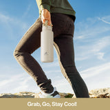 POWCAN 40oz Insulated Stainless Steel Water Bottle with Dual Handles - Leak-Proof, BPA-Free, Keeps Drinks Cold for 24 Hours, Ideal for Sports & Outdoor Activities, Wheat/Green/Light Purple Options