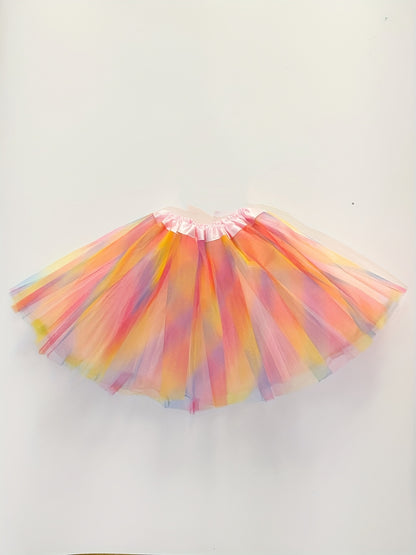 Falda tutú de tul para niñas con alas de arcoíris y diadema de unicornio, disfraz de princesa para fiesta de Halloween, ropa para niños