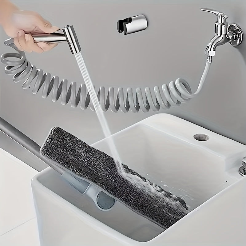 3-Piece Stainless Steel High-Pressure Shower Head Set with Handheld Bidet Sprayer & Tub Attachment - Contemporary Style, Diverter Control, Other Shape, Single-Hole Deck Mount - Enhanced Bathroom Cleaning Comfort