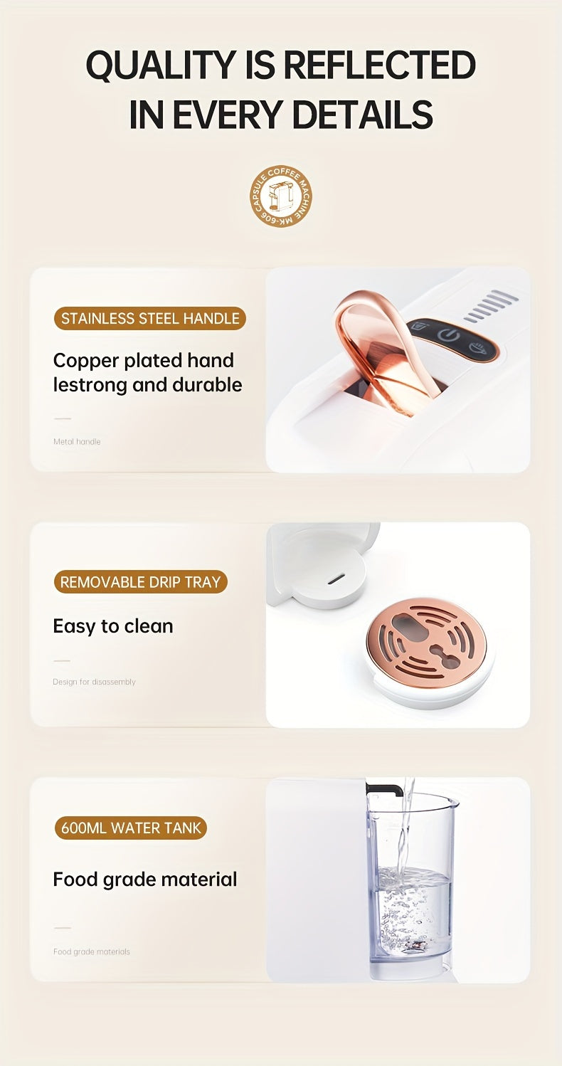 Cafetera de cápsulas 5 en 1 CAFELFFE, control de temperatura (frío/caliente), calefacción, compatible con Dolce Gusto, K-CUP, cápsulas de café y café molido, cafetera automática para la cocina del hogar, gran regalo para Halloween y Navidad.