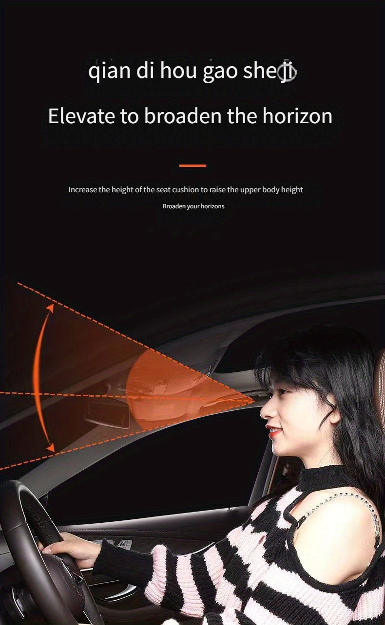 Boost Your Driving Comfort: Thickened Car Seat Cushion with Angled Design for Short Stature - Fit, Easy Care