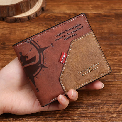 1pc Men's Vintage Short Wallet, Multi Card Slots Wallet, Ideal Gift For Men