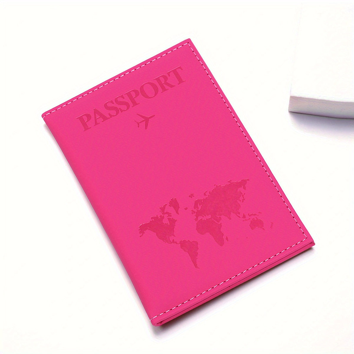 1pc Minimalist PU Leather Travel Passport Holder, Ticket Holder