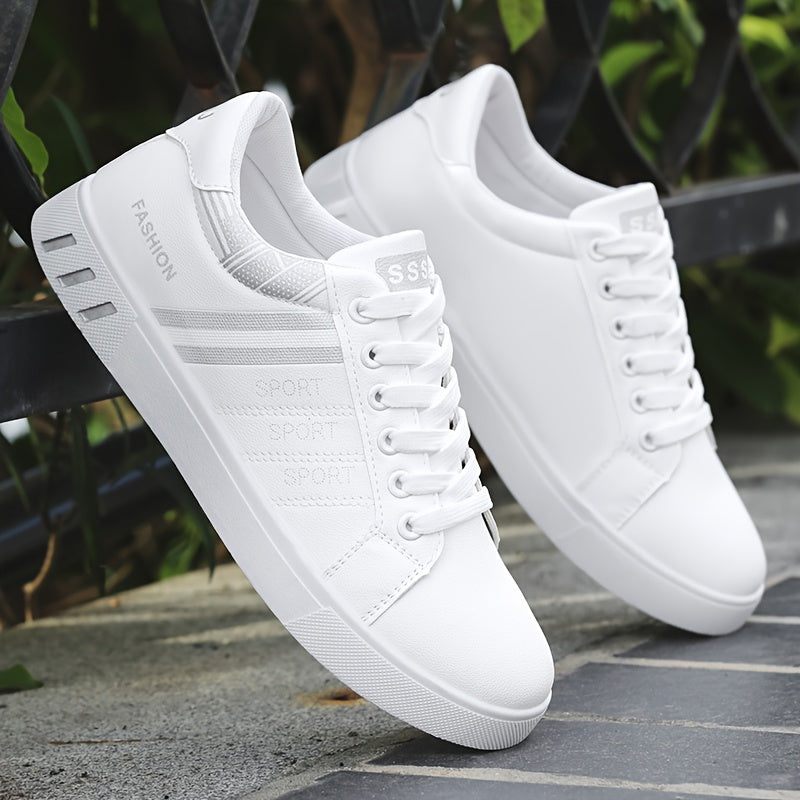 Men's Trendy Street Style Low Top Skateboard Shoes, Comfy Non-Slip Lace-Up Durable Sneakers For Men's Outdoor Activities