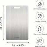 Tabla de cortar de titanio premium: acero inoxidable de doble cara y apto para uso alimentario, ideal para cocina y comedor.