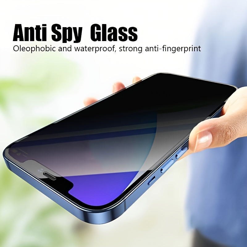 3 protectores de pantalla de privacidad para iPhone 11, 12, 13, 14 y 15 Pro Max, vidrio templado antiespía para iPhone 15 y 14 Plus