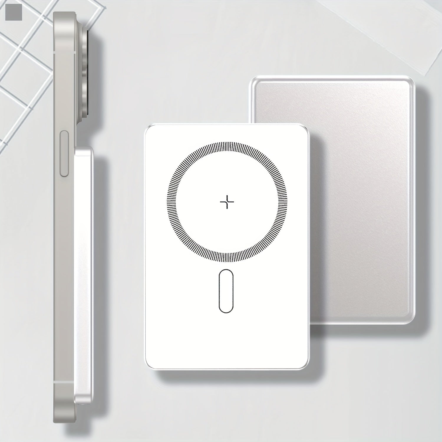 5000mAh Magnetic Wireless Power Bank With USB-C - Fast Charge Compatible For iPhone 15/14/13/12 & For Airpods, Portable Charger Piece