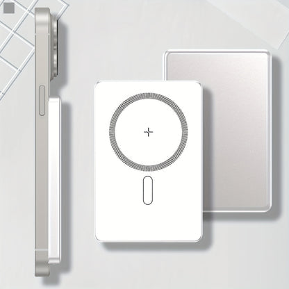 5000mAh Magnetic Wireless Power Bank With USB-C - Fast Charge Compatible For iPhone 15/14/13/12 & For Airpods, Portable Charger Piece