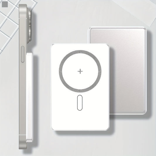 5000mAh Magnetic Wireless Power Bank With USB-C - Fast Charge Compatible For iPhone 15/14/13/12 & For Airpods, Portable Charger Piece