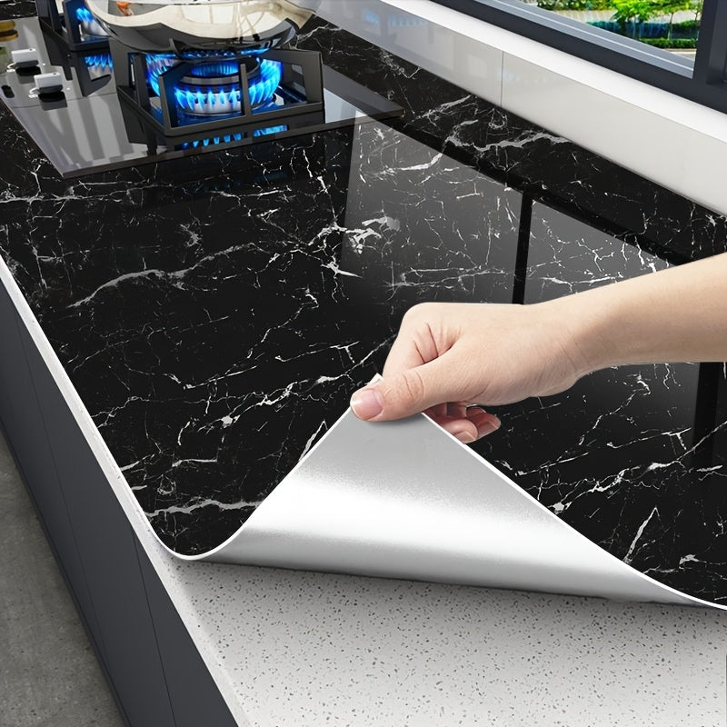 Easy-Apply Marble Wallpaper Stickers - Waterproof, Oil & Heat Resistant, Self-Adhesive Vinyl Contact Paper for Kitchen, Living Room, Bedroom & Bathroom Decor, Peel And Stick, Easy to Clean And Cut, Renovation