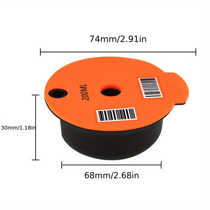 Reusable Coffee Capsule Pod with Silicone Lid, 200ml - 1pc, Compatible with Bosch Tassimo Machines, Permanent Filter Refillable Coffee Pod, BPA-Free Plastic