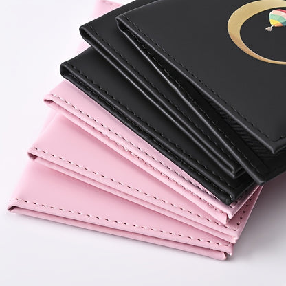 Creative Color Printing Letter Faux Leather Multi-Functional Passport Holder SIM Card ID Holder