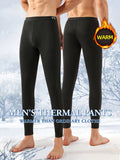 Men's Winter Fleece-Lined Thermal Pants - Slim Fit, Stretchy &amp; Warm Base Layer for Autumn/Winter