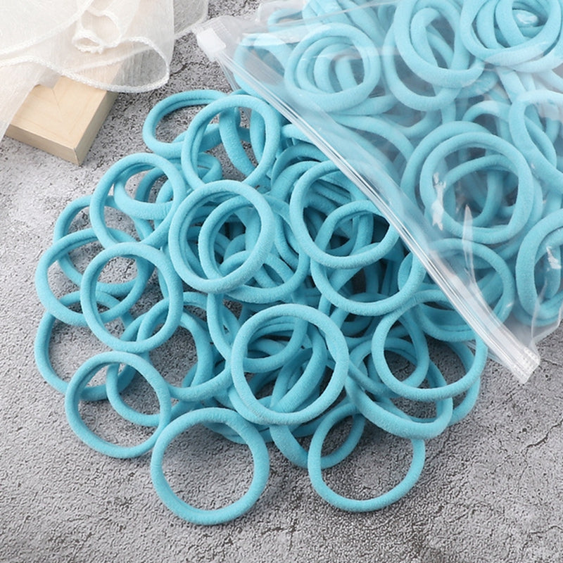 Juego de 50 bandas elásticas para el pelo para mujer, de 4 cm, de colores lisos y sencillos, accesorios para el cabello, coleteros.