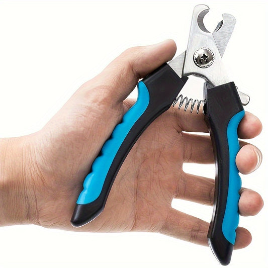 Stainless Steel Pet Nail Clipper with Splash Guard - Safe Grooming Tool for Dogs & Cats, 1pc