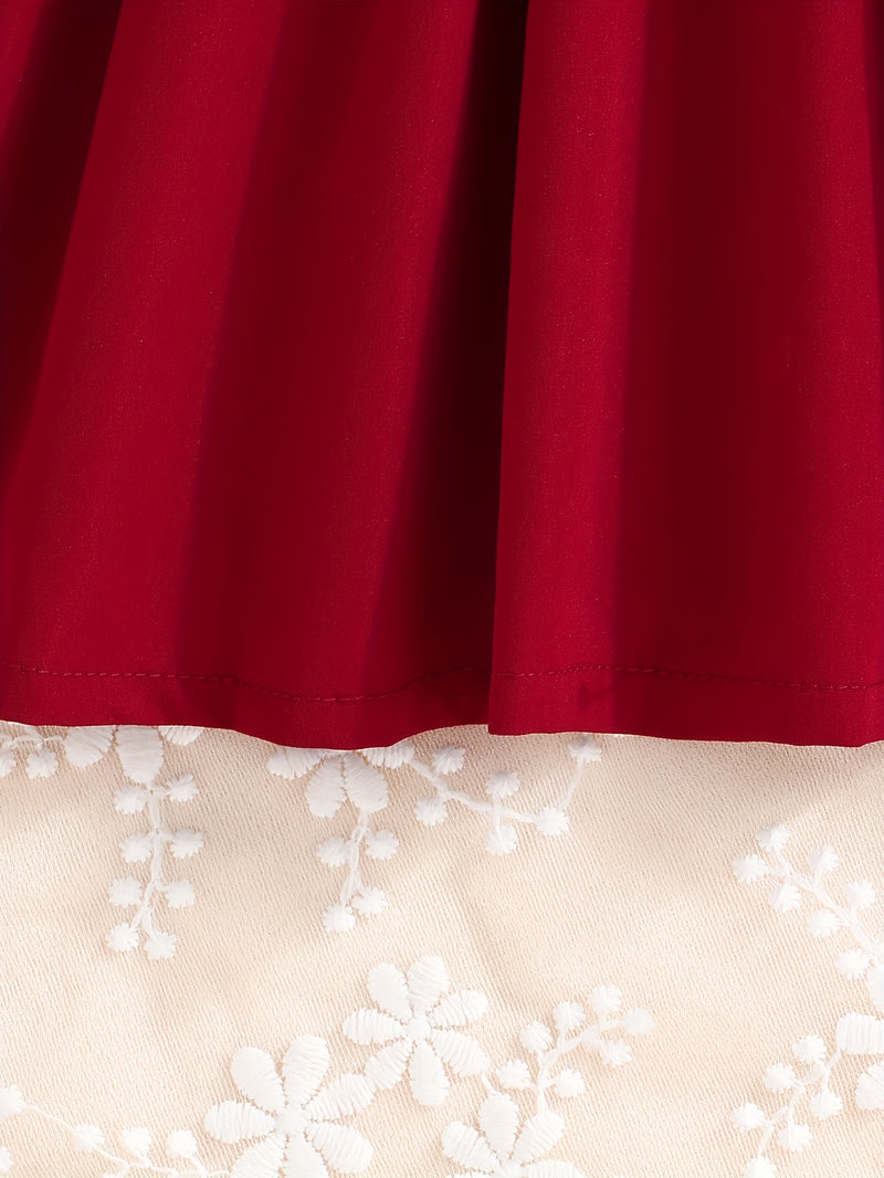 Baby Girls Fashion Button Long Sleeve Lapel Collar Coat + Bow Pleated Suspender Skirt Two-piece Set Outdoor Clothing