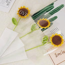 3Pcs Sunflower Hand Woven Bouquet Creative Wool Knitting Sunflower Flower Decorations Teachers Day Mother S Day Birthday Gift 