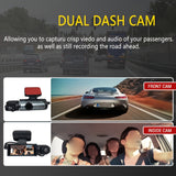 Ouyaaqii HD Dash Cam with 64GB High-Speed Memory Card, Fast Car Charger Bundle, 1080P Night Vision, Alloy Sun-Proof Case, Front & Interior Dual Lens - Upgraded Security Camera