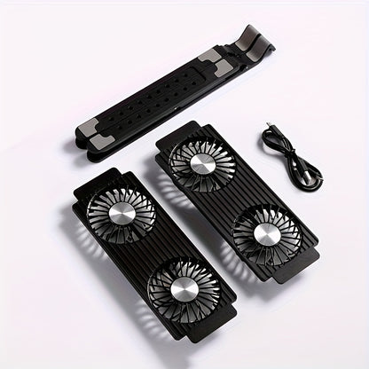 Radiador y soporte plegable para computadora portátil, soporte de almohadilla de enfriamiento con ventilador silencioso para Macbook, tableta, portátil, mesa de soporte para accesorios para computadora portátil