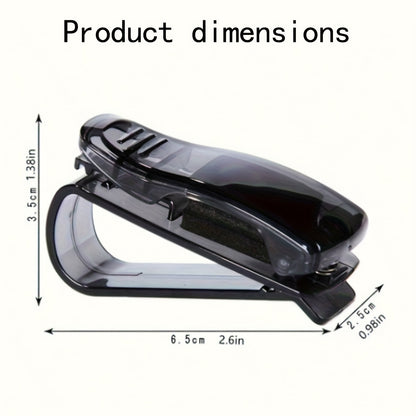 1pc Multi-Functional Car Sun Visor Fashion Glasses Holder with Ticket and ID Card Slot - Durable ABS Material, Fit for Most Vehicles