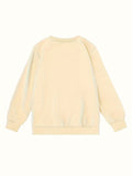 Girls' Vintage Cherry & Letter Print Casual Sweatshirt - Cozy Polyester, Round Neck, Long Sleeve for Fall/Winter