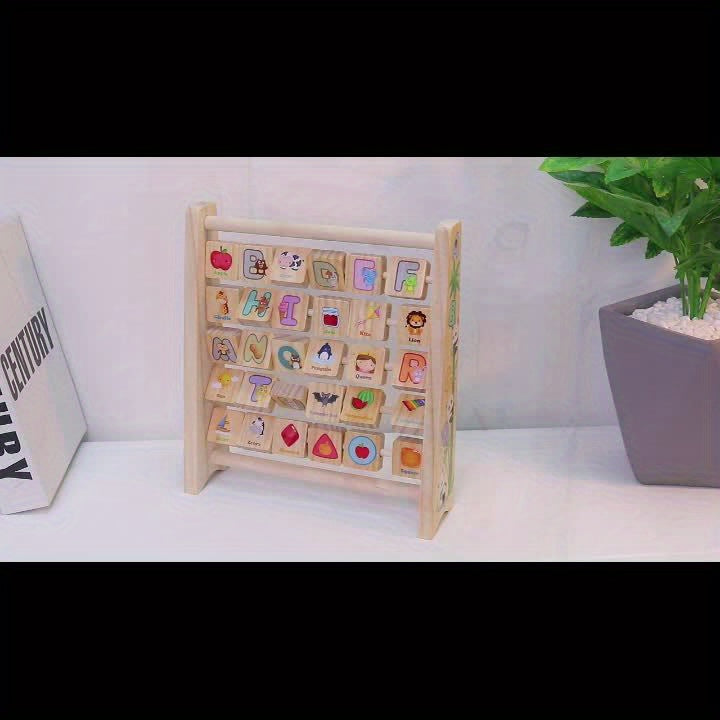 [Fast Arrival] YIDIEMO Wooden Alphabet Blocks & Abacus Activity Toy - Early Learning Enlightenment for Youngsters, Perfect for Birthday, Halloween, Christmas Gifts