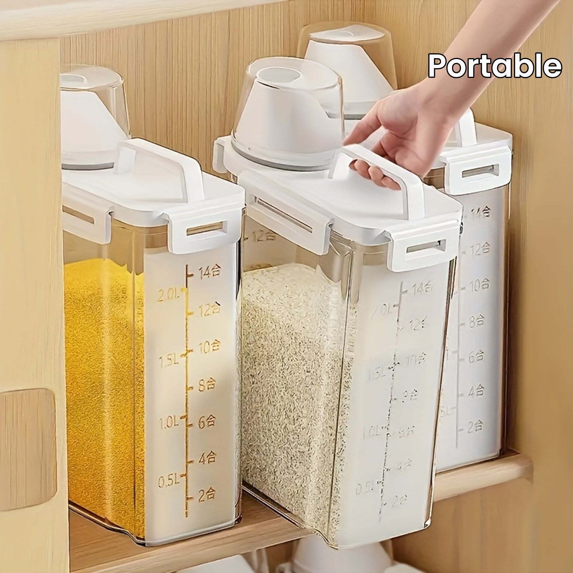 Caja sellada a prueba de insectos y humedad para granos, frutos secos, harina y arroz. Organizadores y despensas de cocina. Accesorios de cocina. Caja portátil a prueba de fugas con tapa para almacenar alimentos.