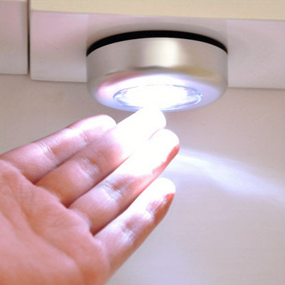 3 lámparas LED redondas táctiles, luces nocturnas adhesivas para armarios: inalámbricas, sin pilas, ideales para pasillos, baños, dormitorios, cocinas, escaleras, etc.