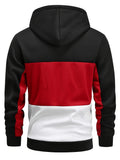 Color Block Hoodie, Cool Hoodies for Men, Men's Casual Graphic Design Pullover Hooded Sweatshirt with Kangaroo Pocket, Streetwear for Winter and Fall, As Gifts