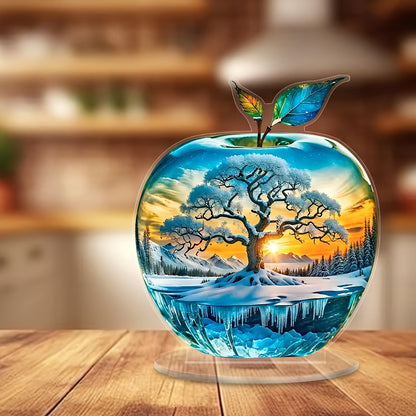 Sunset Tree of Life Acrylic Desk Ornament - Create a Serene Atmosphere, Perfect for Home &amp; Garden Decor, Bedroom, Living Room, Kitchen - Includes Stand