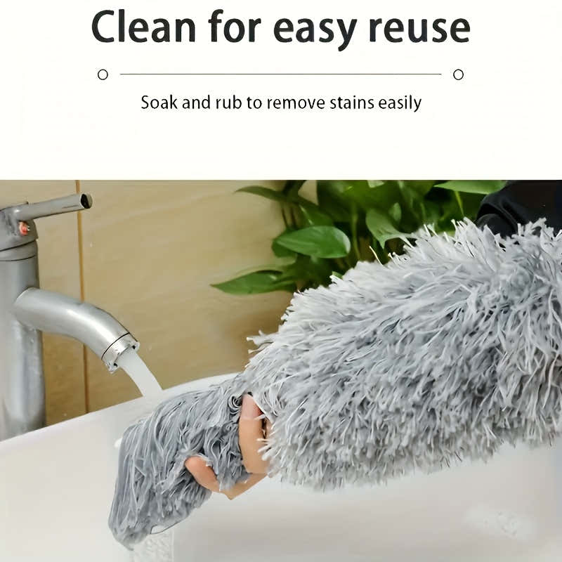 Extra-Long Retractable Duster with Bendable Head - Reusable & Washable for High Ceilings, Furniture & Car Cleaning