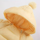 Mono acolchado de invierno para bebé, abrigo informal con capucha y pompón, mono cálido con cremallera frontal, ropa de exterior para bebés y niños pequeños.