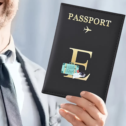Creative Color Printing Letter Faux Leather Multi-Functional Passport Holder SIM Card ID Holder