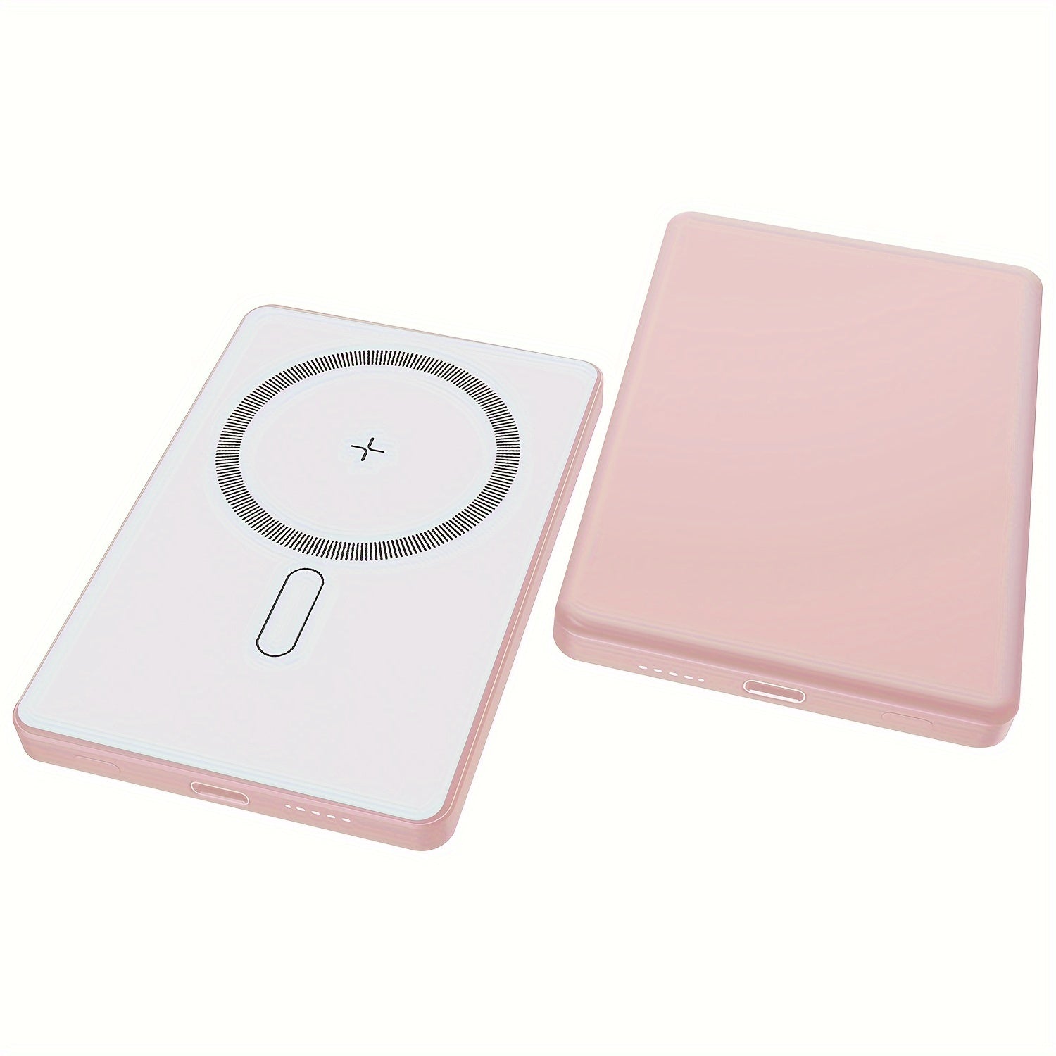 5000mAh Mag-Safe Wireless Charger, Mini Portable Power Bank with USB-C, Fast Charging for iPhone 15/14/13/12 Series and Airpods - Pink