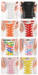 1 Pair Free-Tie Shoelaces Set, 2pcs Elastic Shoelaces & 2pcs Shoelaces Buckles For Sneakers Canvas Shoes