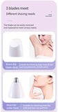 Kit de depilación eléctrica 3 en 1 para mujer: recortadora facial recargable por USB, recortadora de vello nasal, depiladora corporal completa, regalos para mujeres